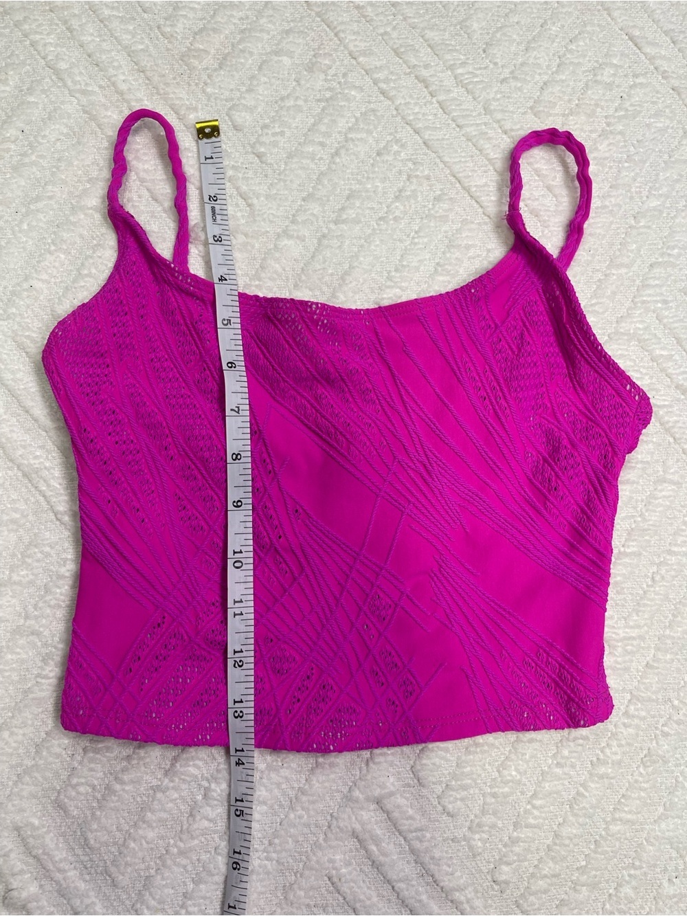 Onzie Dark Pink Swim Crop Top Textured Overlay Size M/L - Picture 8 of 8